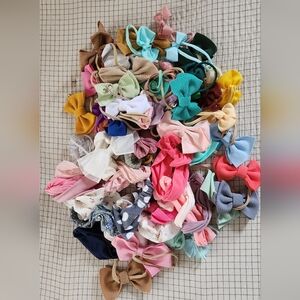 Lot Of 60+ Assorted Baby Girl Bow Headbands
